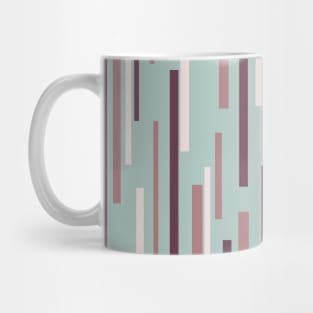 Interrupted Lines Mid-Century Modern Pattern in Aqua and Plum Mug